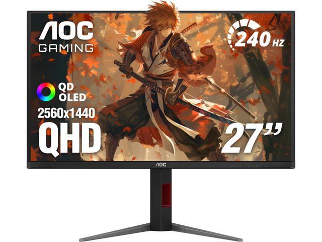 AOC 27 Inch OLED Gaming Monitor (QD-OLED), 1440p QHD 2560x1440, 240Hz, 0.03ms, HDMI 2.1, G-SYNC Compatible, HDR True Black, Height Adjustable...