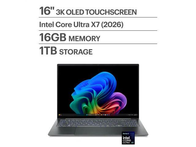 Acer - Swift 16 AI - Copilot+ PC - 16" 3K OLED Touchscreen Laptop - Intel Core Ultra X7 358H - 16GB Memory - 1TB Storage - Basalt Gray - image 2