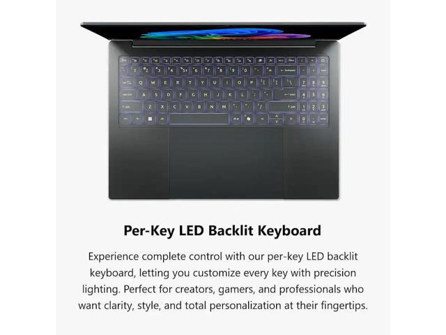 Acer - Swift 16 AI - Copilot+ PC - 16" 3K OLED Touchscreen Laptop - Intel Core Ultra X7 358H - 16GB Memory - 1TB Storage - Basalt Gray - image 5