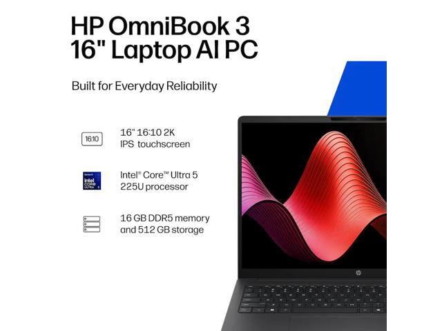 HP - OmniBook 3 16" 2K Touchscreen Laptop - Intel Core Ultra 5 (2025) - 16GB Memory - 512GB SSD - Mica Silver - image 3
