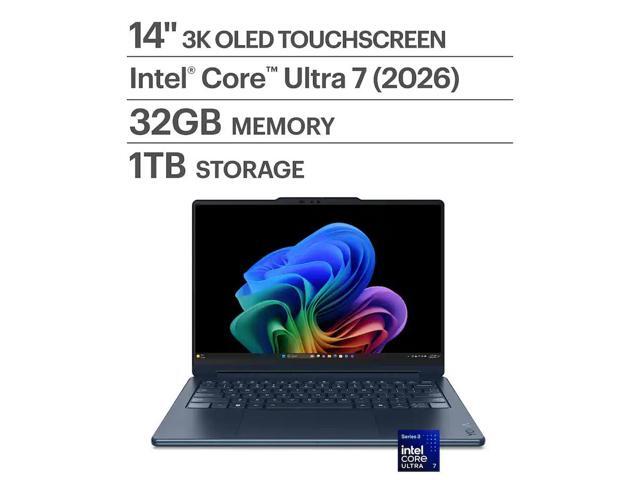 Lenovo - Yoga 9i 2-in-1 Aura Edition 14" 3K OLED Touchscreen Laptop - Core Ultra 7 Processor 355 2026- 32GB Memory- 1TB Storage - Cosmic Blue - image 2