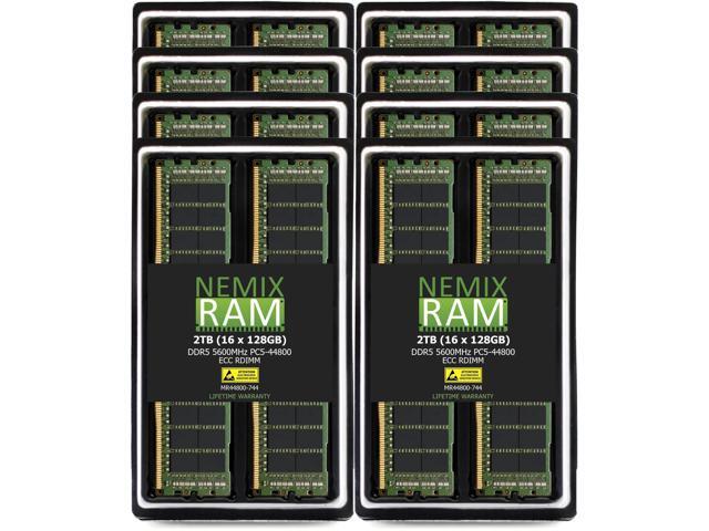 NEMIX RAM 2TB (16X128GB) DDR5 5600MHZ PC5-44800 4Rx4 1.1V 288-PIN ECC RDIMM Registered Server Memory KIT