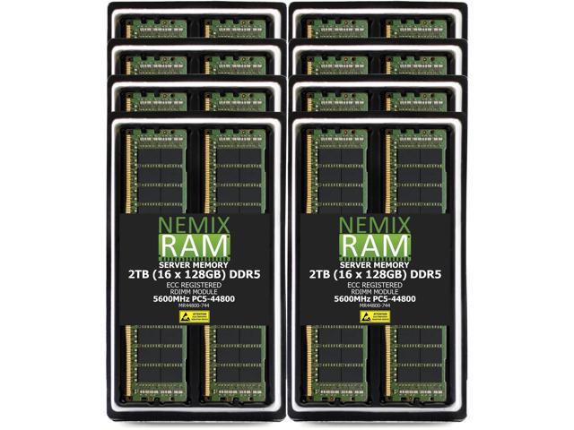 NEMIX RAM 2TB (16X128GB) DDR5 5600MHz PC5-44800 4Rx4 1.1V CL46 288-PIN ECC RDIMM Registered Server Memory Kit Compatible with Dell PowerEdge...