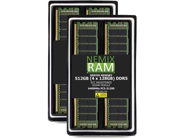 NEMIX RAM 512GB (4X128GB) DDR5 6400MHz PC5-51200 4Rx4 1.1V CL52 288-PIN ECC RDIMM Registered Server Memory Kit Compatible with ASRock Rack...