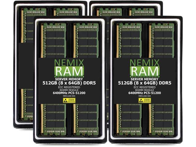 NEMIX RAM 512GB (8X64GB) DDR5 6400MHz PC5-51200 4Rx4 1.1V 288-PIN ECC RDIMM Registered Server Memory Kit Compatible with Supermicro X14SBW-TF