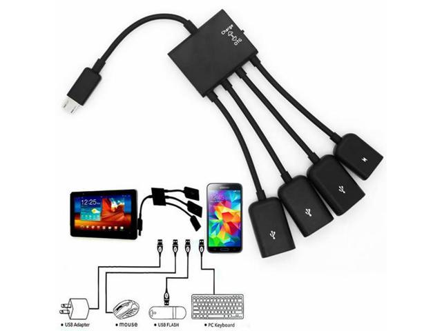 4 Port Micro USB Power Charging OTG Hub Cable For Android Tablet Smartphone