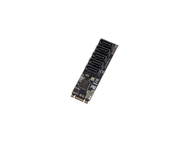 Syba 5 port Non-RAID SATA III 6Gbp/s to M.2 B+M Key Adapter PCI-e 3.0 x2 bandwith - SI-ADA40141