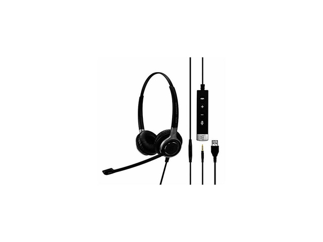 EPOS Sennheiser SC 665 USB (1000645) - Double-Sided Business Headset UC Optimized and Skype for Business Certified For Mobile Phone, Tablet,...