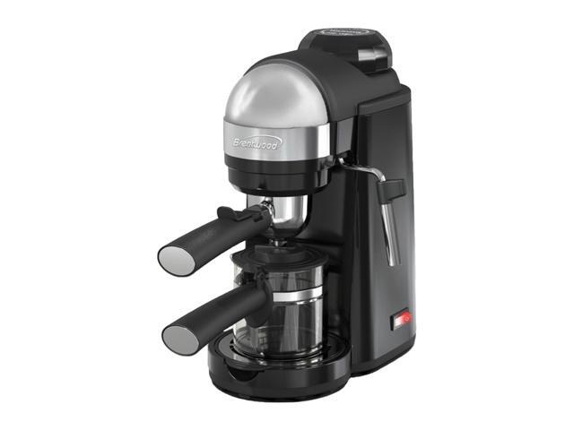 Brentwood 800 Watt Cappuccino Brewer and Espresso Maker w/ Frothing Wand, Black
