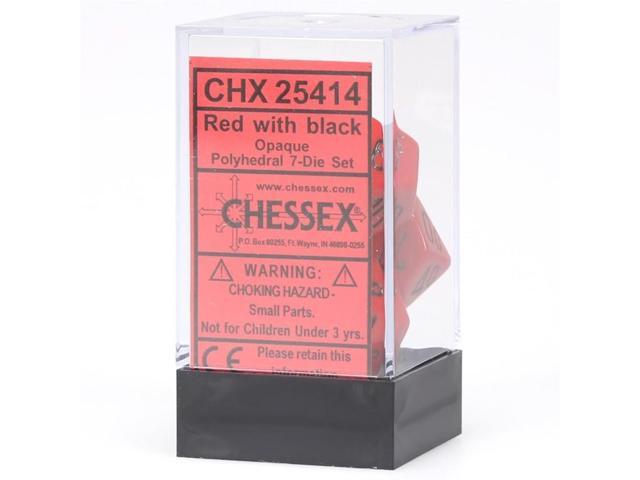 chessex chx25414 dice-opaque red/black set