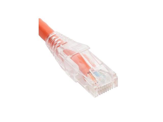 PATCH CORD CAT6 CLEAR BOOT 1' ORANGE