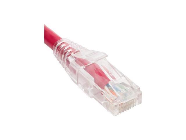 PATCH CORD CAT6 CLEAR BOOT 1' RED