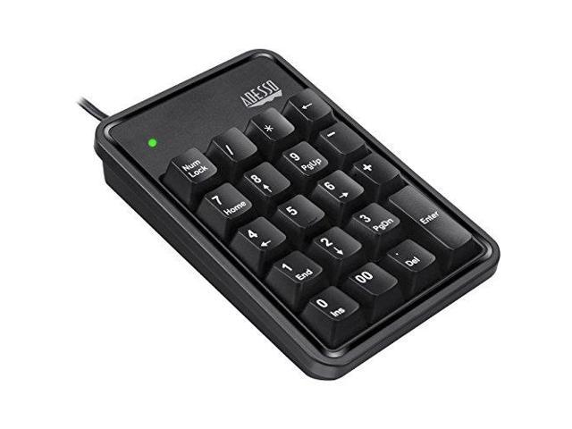 Adesso 19-Key Usb Numeric Keypad, Built-In 3-Port Usb Hubs, Durable Mechnical