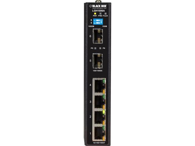 BLACK BOX LGH1006A GIGABIT ETHERNET (1000-MBPS) EXTREME TEMPERATURE SWITCH - (4) 10/100/1000-MBPS C