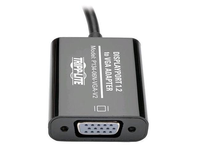 Tripp Lite DisplayPort to VGA Active Cable Adapter, DP 1.2, Converter for DP to HD15 (M/F), 1920 x 1200/1080p, 6 in. (P134-06N-VGA-V2)