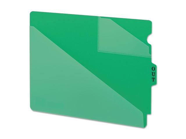 End Tab Poly Out Guides, Two-Pocket Style, 1/3-Cut End Tab, Out, 8.5 x 11, Green, 50/Box