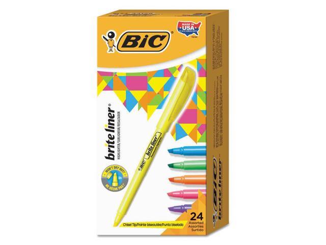 BIC Brite Liner Highlighter Chisel Tip Assorted Ink 24 per Set BL241AST