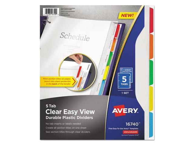 Avery - Clear Easy View Plastic Dividers, 5 Tabs - Multicolor - image 6