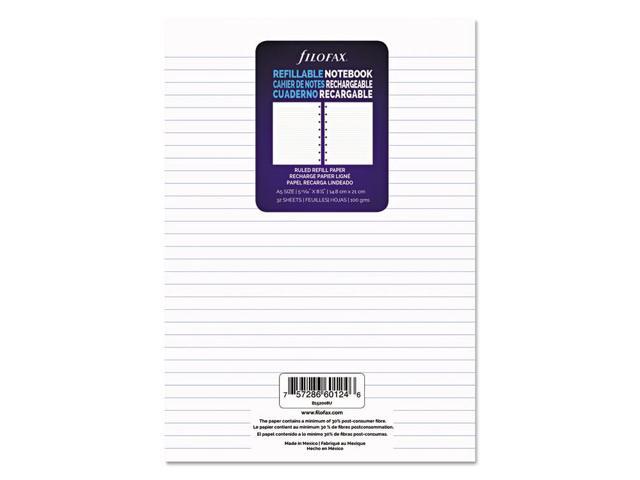 Pack of 32 Filofax A5 (5.8' x 8.3') Notebook Refills, Ruled