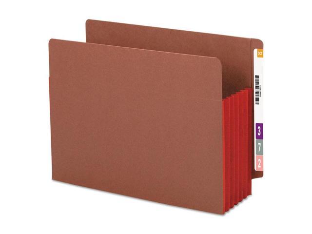Smead 5 1/4' Exp File Pockets Straight Tab Letter Red 10/Box 73696