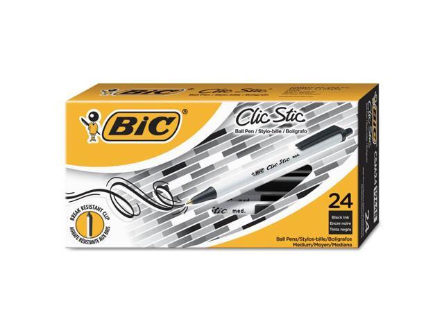 BIC Clic Stic Retractable Ballpoint Pen Black 1mm Medium 24/Pack CSM241BK