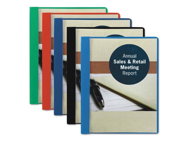Smead Poly Report Cover Tang Clip Letter 1/2' Capacity Clear/Blue 25/Box 87452