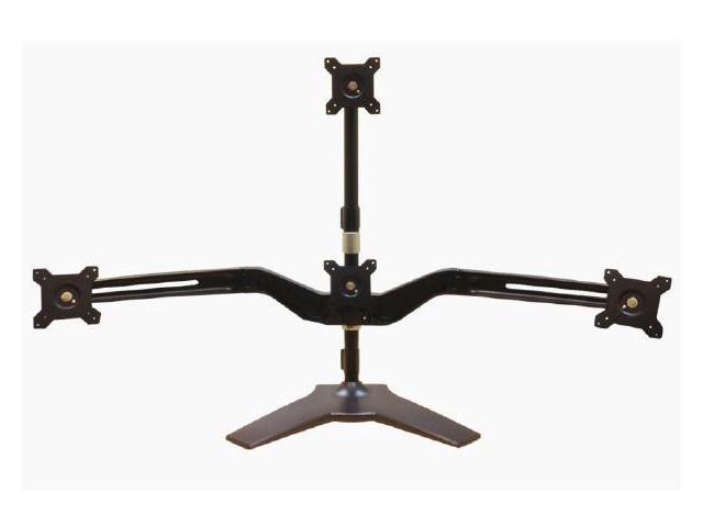 Amer Mounts Stand Base Quad One Over Three 24' Screen Mount - Black
