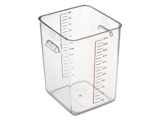 RUBBERMAID COMMERCIAL FG632200CLR Square Storage Container,22 qt,Clear