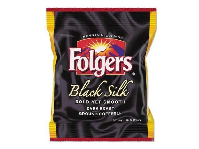 Folgers Black Silk Ground Coffee Fraction Pack Ground - Regular - Black Silk - Dark/Bold/Smooth - 1.4 oz - 42 / Carton