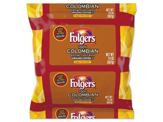 Folgers Colombian Ground Coffee Filter Packs Ground - Regular - Colombian - Bold - 1.4 oz - 40 / Carton FOL10107