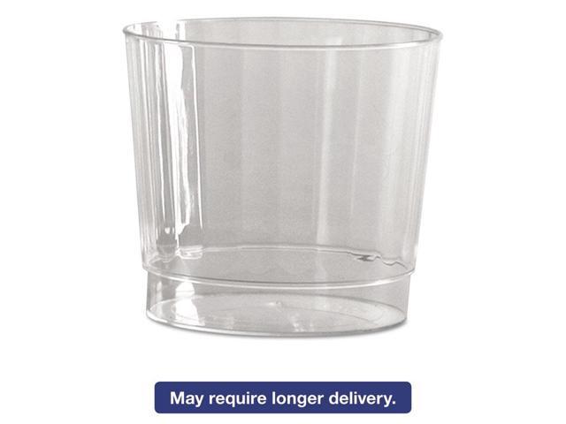 WNA Classic Crystal Plastic Rocks Tumblers 9 oz. Clear Fluted Squat 12/Pack CCR9240