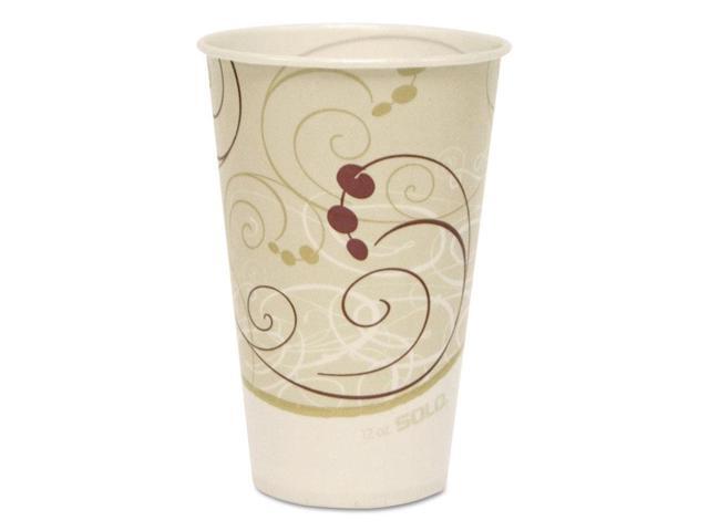 Solo Cup - R12N-J8000 - Symphony Treated-Paper Cold Cups, 12oz, White/Beige/Red, 100/Bag, 20 Bags/Carton