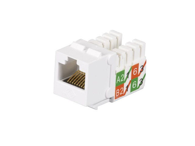 Black Box FMT639-R3-25PAK Gigatrue2 Cat6 Jacks, Universal Wiring, Component Level, 25 Pack, White