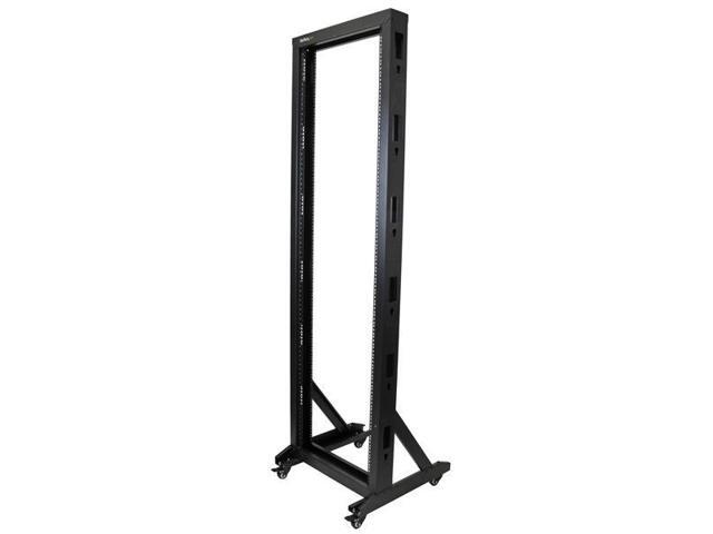 StarTech. com 2-Post Server Rack with Sturdy Steel Construction and Casters - 42U