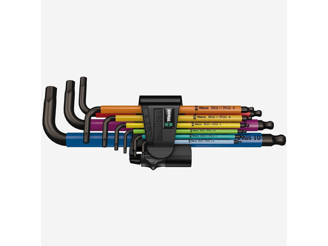 Wera 073593 Multicolor Hex + Ball End Hex Metric L-key Clip Set (Retail Package)
