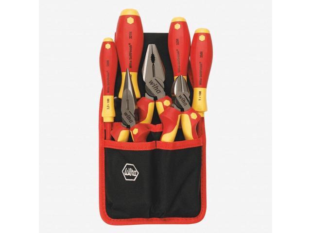 Wiha 32985 7 Piece Insulated Industrial Pliers/Cutters/Drivers Belt Set