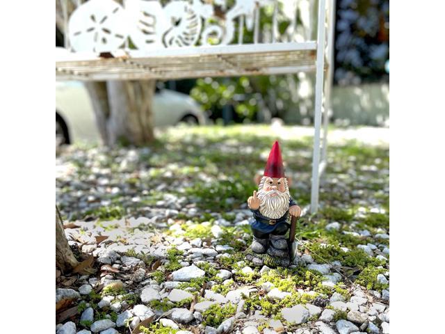 You Dig? - Grumpy Garden Gnome Digging with Shovel Flipping The Bird Middle Finger Statue for Indoor or Outdoor Home and Garden Décor, 8.75 Inches...