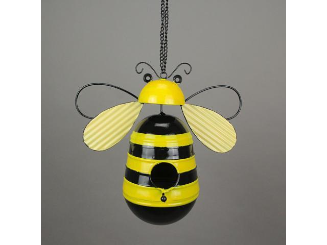 Metal Bumble Bee Decorative Novelty Hanging Birdhouse Home Garden Patio Decor