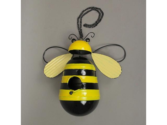 Metal Bumble Bee Decorative Novelty Hanging Birdhouse Home Garden Patio Decor