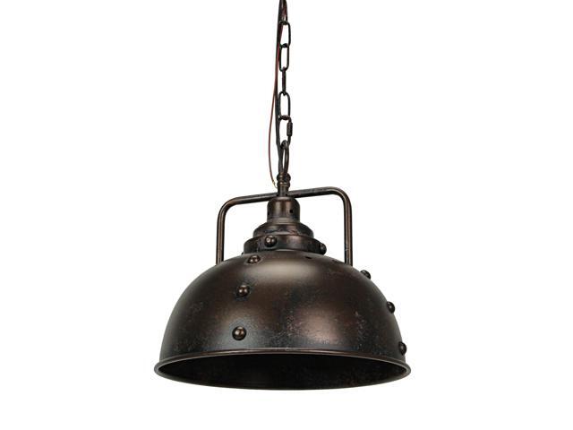 Rustic Farmhouse Industrial Dome Pendant Light Fixture with 84-Inch Chain and Antique Metal Shade: Stylish Lighting for Kitchen Islands and Dining...