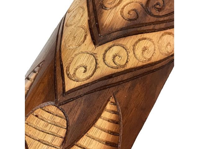 Set of 3 Exquisite 24-Inch High Hand-Carved Tiki Mask Wall Hanging Sculptures - Artisan Crafted - Perfect Polynesian Designs for Tropical Beach...