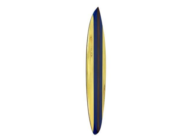 Set of 2 Hand Carved Wooden Striped Surfboard Wall Decor Hangings - 39 Inches Long - Easy to Hang - Coastal Vibes, Bringing Beachside Serenity to...
