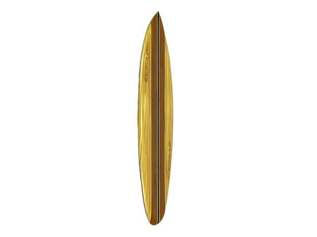 39 Inch Nautical Wooden Surfboard Wall Art Decorative Hanging Beach House or Coastal Living Décor - Brown