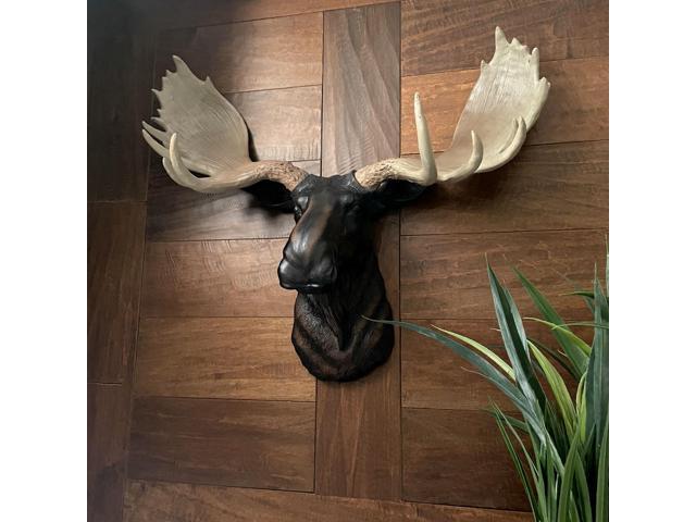 North American Moose Head Bust Wall Hanging