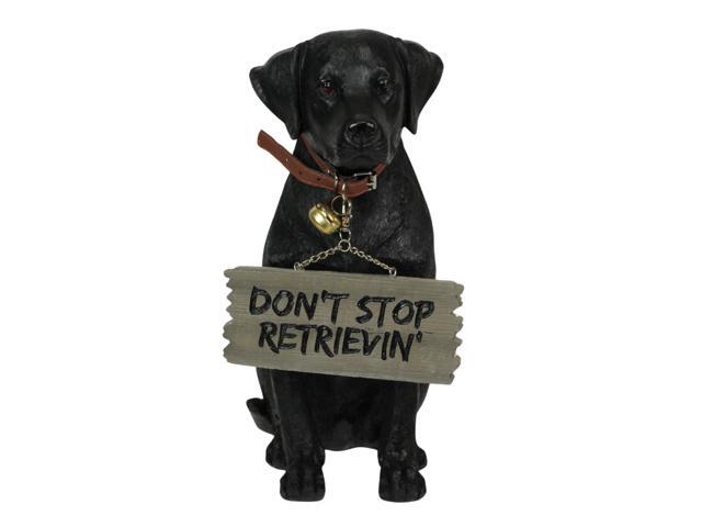 Charming Black Labrador Indoor Outdoor Welcome Statue: Lifelike Canine Companion with Reversible Message Sign for Heartwarming Greetings and...
