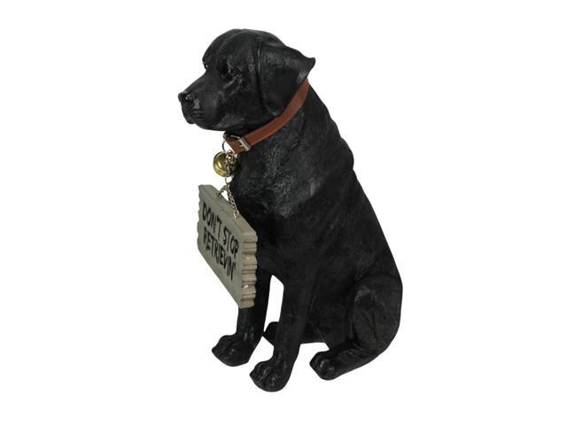 Charming Black Labrador Indoor Outdoor Welcome Statue: Lifelike Canine Companion with Reversible Message Sign for Heartwarming Greetings and...