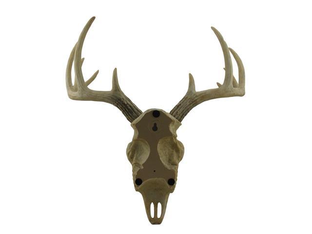 Little Bucky - 15-Inch Wall Mounted Faux Deer Skull With 10-Point Antlers - Hand-Painted Aged Finish - Lodge or Western Charm for Your Rustic...