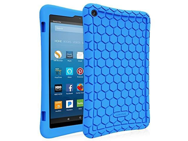 Fintie Silicone Case for Amazon Fire HD 8 (Compatible with 7th and 8th Generation Tablets, 2017 and 2018 Releases) - Honey Comb [Corner.