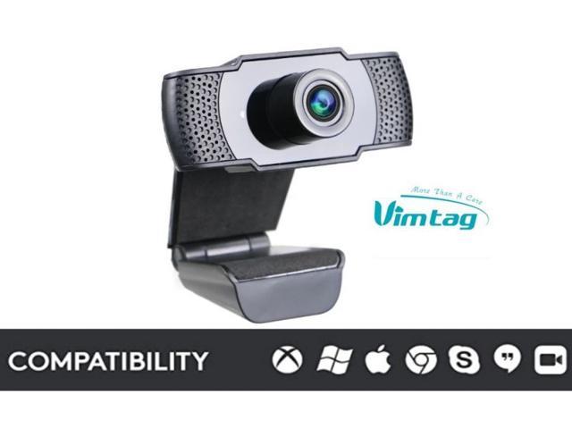 Vimtag Portable Webcam 1080P HD with microphone for skype, video calls, USB Plug and Play