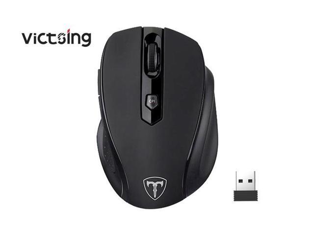 VicTsing D-09 2.4Ghz Wireless Mouse Full Size Mice Ergonomic 6 Buttons, 5-level 2400 DPI For PC Laptop Computer Mouse Black color